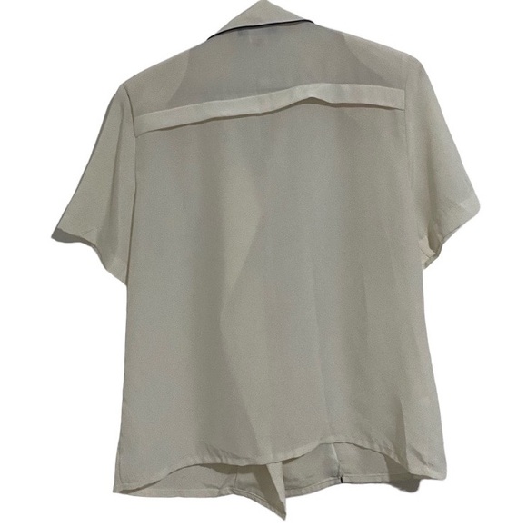 Vintage Sailor Short Sleeve Button Down Blouse - Picture 2 of 5